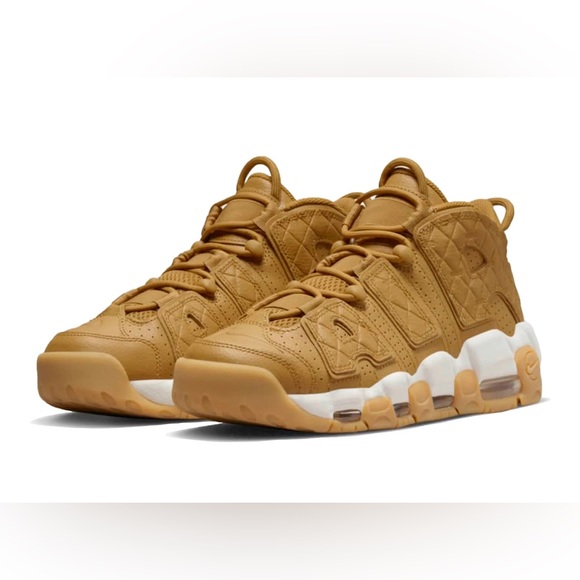 Nike Shoes - NWT Nike Air More Uptempo Sneakers Wheat Wheat-Orange Quartz sz 5.5
